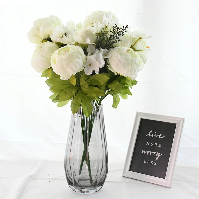 10 Heads Artificial Silk Hydrangea Fake Flowers Bouquet Bunch Party Home Wedding 