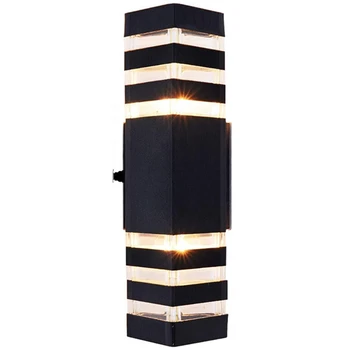 

Outdoor Wall Light with Dusk to Dawn Sensor Photocell Up and Down Porch Light Modern Exterior Light Fixture Without Bulb