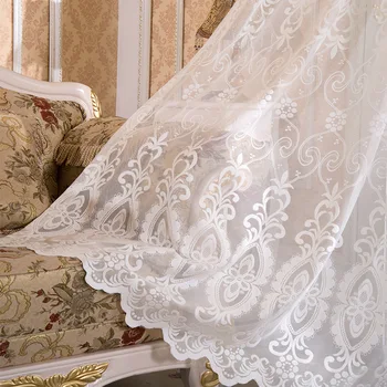 

Curtains for Living Room European Quality Embroidered Bedroom Window Curtains Bay Sheer Guaze Tulle Cortinas