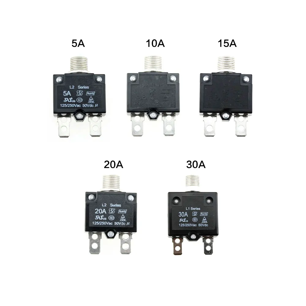 40A, 2Pcs 24V Automatic Reset Circuit Breaker with Cover Stud Bolt for Automotive and More Ampper DC 12V