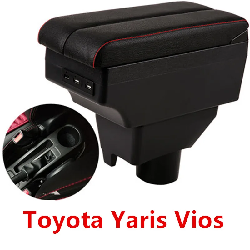 Для Toyota Vios подлокотник коробка центральный магазин содержание коробка для хранения с USB интерфейсом