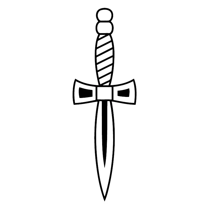 

Dagger Cartoon Car Sticker Vinyl Decal Cover Scratches for Bumper Laptop Suv Decal Auto Decor Waterproof Decoration KK17*6cm