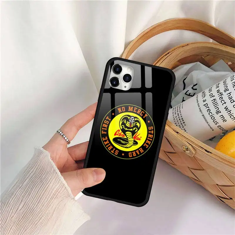 Cobra kai snake American TV Phone Case Tempered glass for iPhone 11 12 mini pro XS MAX 8 7 Plus X XS XR clear phone cases