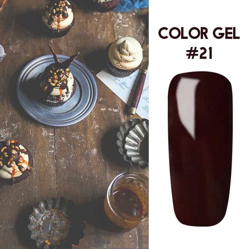 Bukio Nail Polish Pure Color Semi Permanent Base top Need UV LED lamp For Manicure Varnish Paint Hybrid ROSALIND nail gel - Цвет: 21
