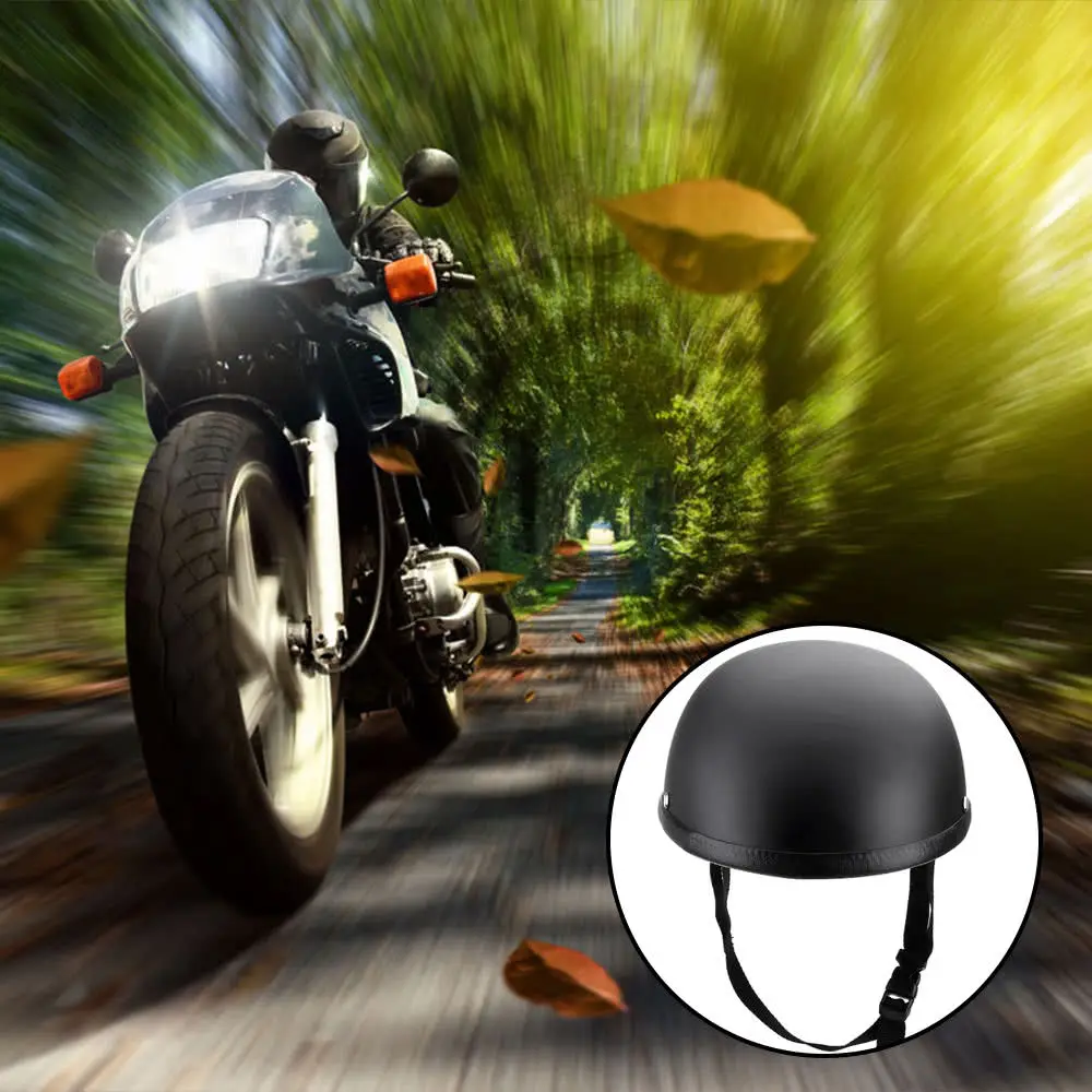 Матовый черный горошек немецкий мотоциклетный уличный полушлем Чоппер круизер Байкер мотоциклетный полушлем точечный мотоциклетный шлем