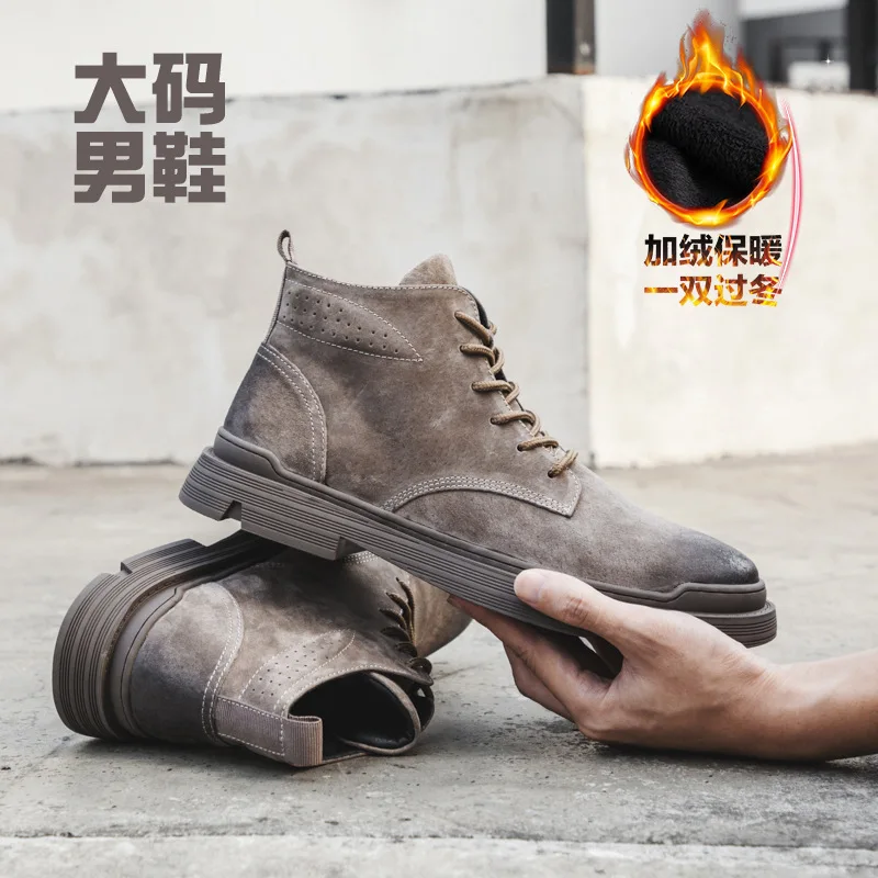 

2019 Autumn And Winter New Style Martin Boots Men's Genuine Leather Desert Boots Outdoor Worker Boot Fashion Large Size Hight-to