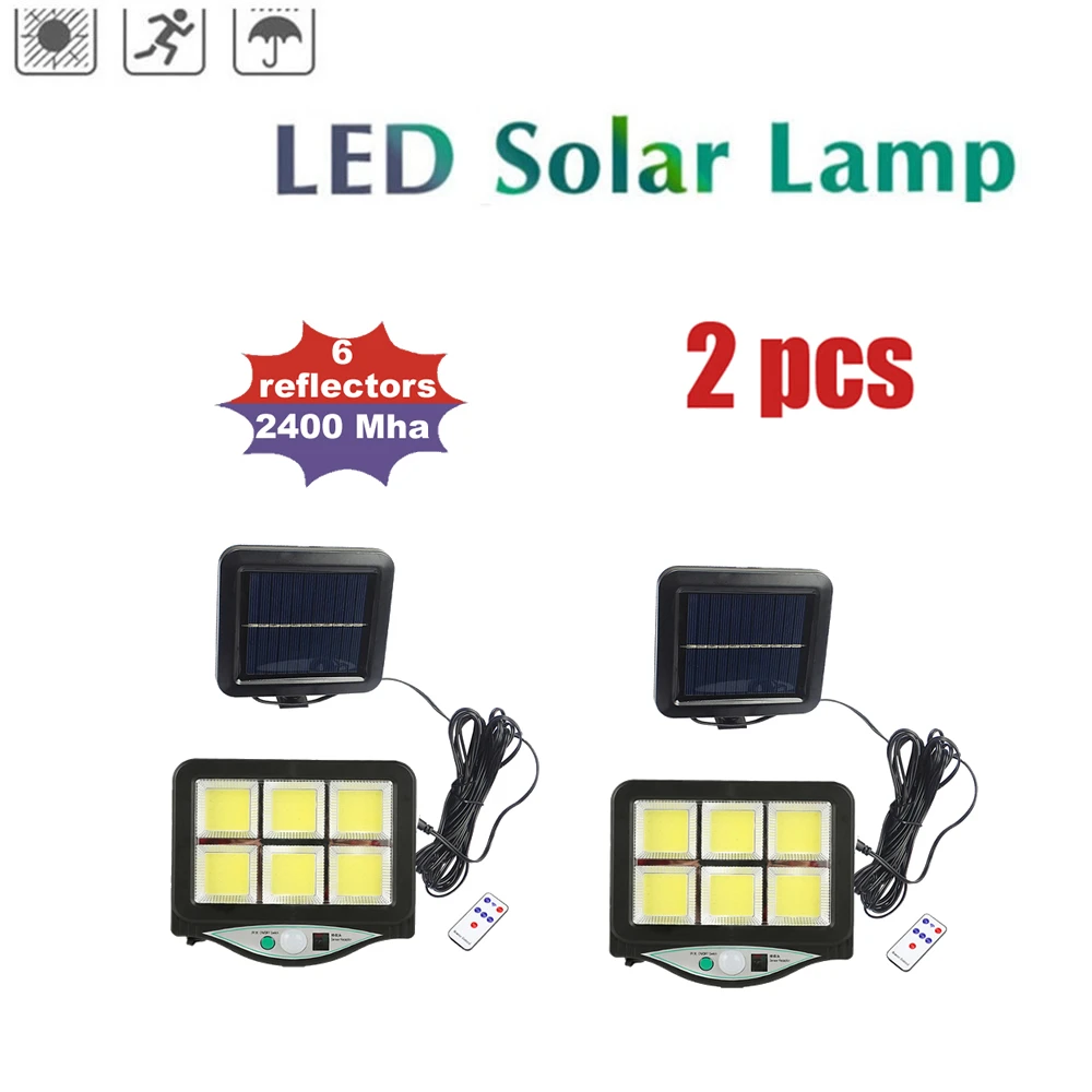 

Upgraded leds LED Solar Power Street Light PIR Motion Sensor Lamps With Controller Waterproof Outdoor Lamp remote 3 modes sepera