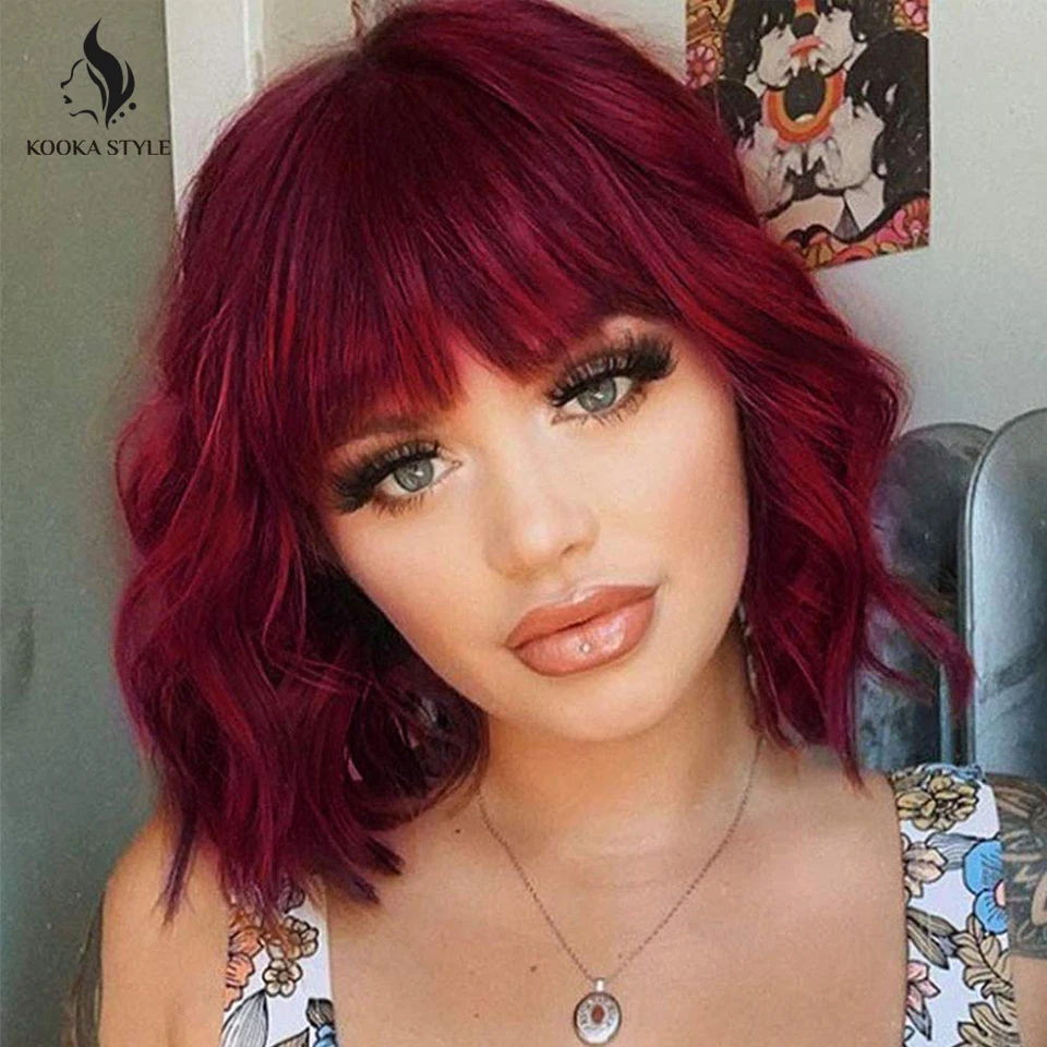 Discount Synthetic Wigs Bangs-Short Heat-Resistant Party Pink/blonde Women Wavy for with Cosplay rZKVQZWqn