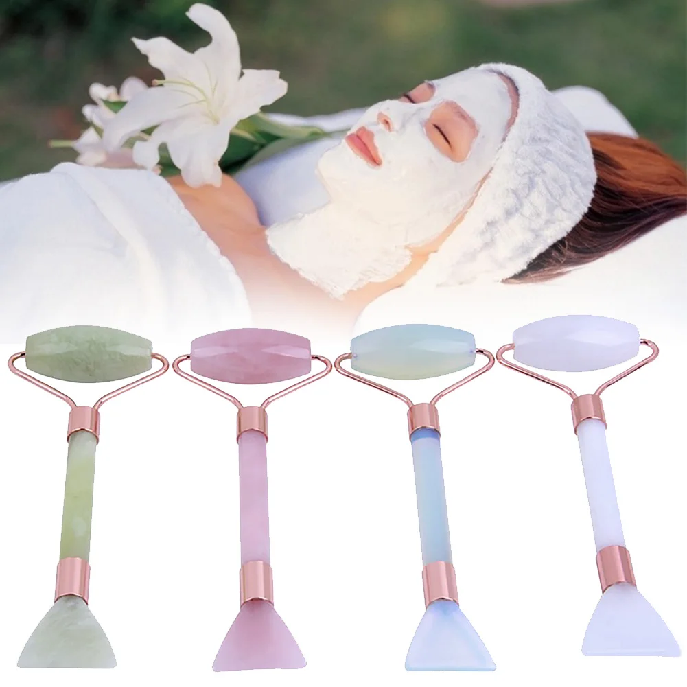 Jade Spa уход за кожей Gua Sha лифтинг для похудения двойная головка для удаления морщин роликовый массажный инструмент для лица антивозрастной подарок для глаз