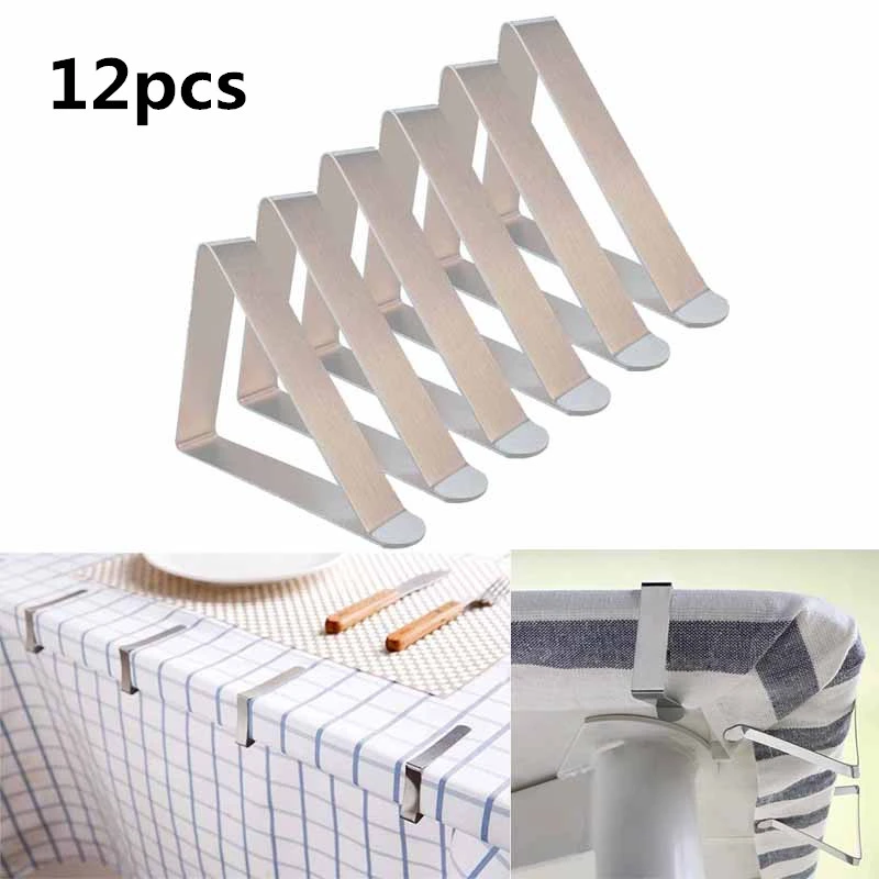 12pcs Tablecloth Clamps Triangle tablecloth clip Stainless steel Tablecloth  fixing clip Wedding Promenade Table Cover Holder|Clothes Pegs| - AliExpress