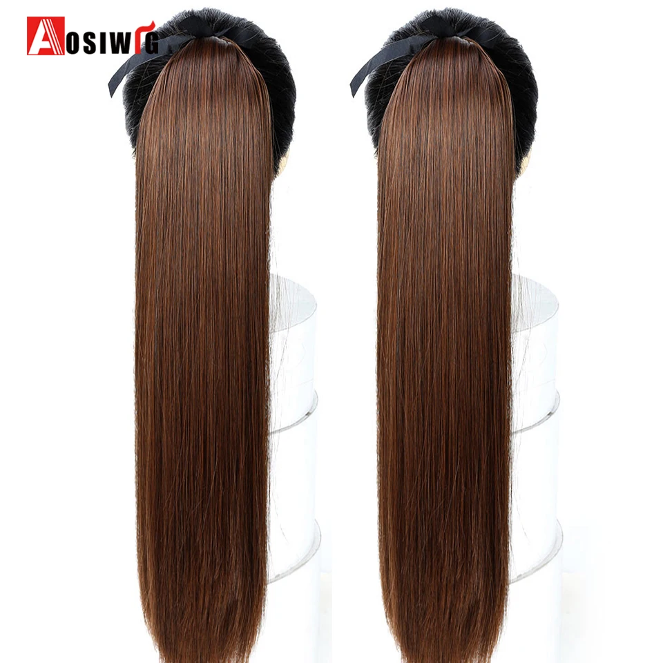 Женские длинные прямые волосы AOSIWIG термостойкие синтетические накладные 22 дюйма