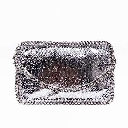Shiny silver Горячая Распродажа, сумка через плечо с цепочкой на молнии, женская сумка с клапаном, Высококачественная сумка через плечо из ПВХ, сумки-мессенджеры для девочек, женская сумка, Bolsa Sac - Цвет: Shiny silver