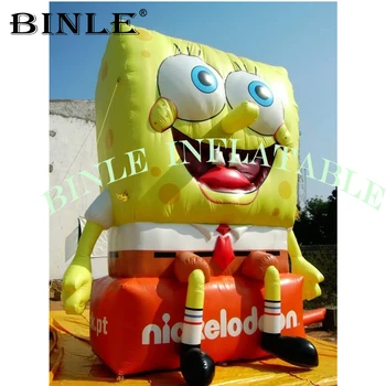 

2020 New arrival sitting Inflatable Spongebob with base custom SquarePants Character event cartoon characters balloon for sale