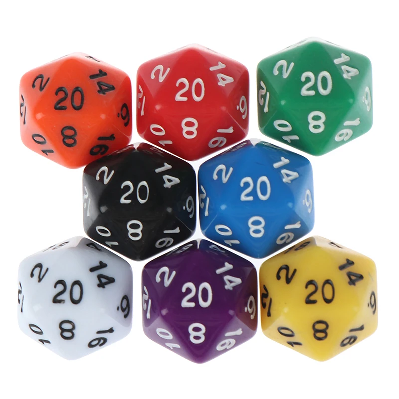 Акриловые цифровые игральные кости D20 для настольной игры 20 сторонние данные