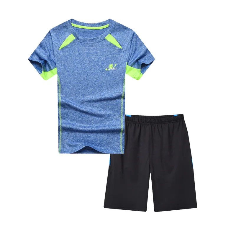 Детям для фитнеса Спортивная одежда Комплект Дети Бег мальчик футболка спортивные шорты для бега тренировочные костюмы сжатия спортивная одежда - Цвет: 7