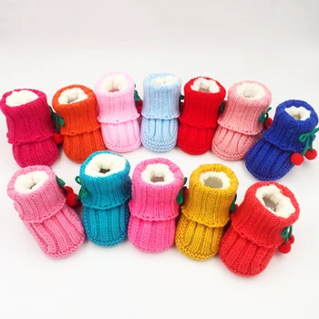 

Unisex Baby Shoes For Boy And Girls Newborn Bootie Winter Warm Infant Toddler Crib Shoes Knitted Wool Floor First Walkers