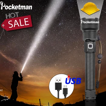 

8000LM Super Bright Tactical Waterproof Torch,XHP50&XHP70.2 Flashlight With 4 Light Modes for Camping,16850 Battery