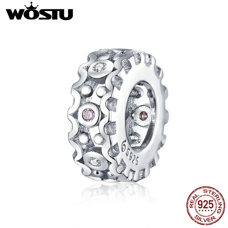 

WOSTU 925 sterling Silver Charm Gentle Lace Bead fit Original Pandora charms beads 925 Bracelet DIY women Jewelry make gift