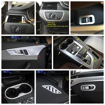 

Yimaautotrims Matte Interior Refit Kit Fit For Audi A4 B9 2016 - 2020 Gearbox / Air AC Panel / Front Water Cup Holder Cover Trim