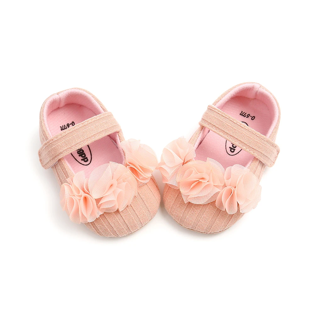 Newborn Baby Girl Flower Soft Princess Crib Shoes Leather Christening Prewalkers