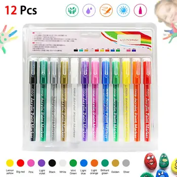 

Permanent Colored Acrylic Paint Markers Water-based Highlighter Marker Pens for Ceramic Rock Canvas Glass Porcelain Mug Wood