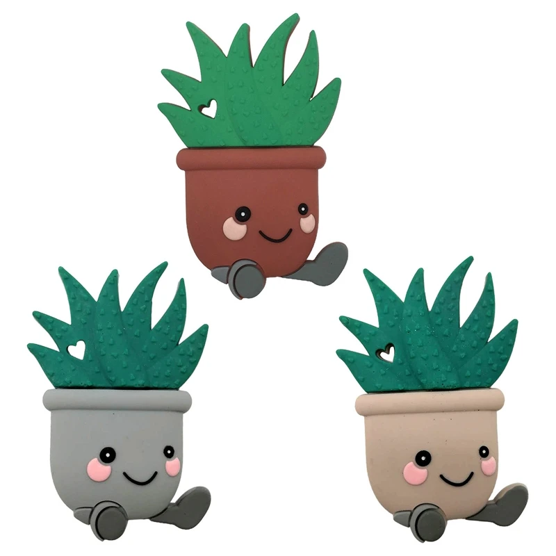 

Cartoon Cactus Silicone Teether BPA Free Food Grade Baby Soother Molar Beads Toy X5XE