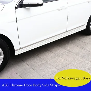 

4 Pcs Car Side Door Body Molding Trim Cover For Volkswagen Bora 2019 PULS only ABS Chrome Door Body Anti-scratch Side Strips