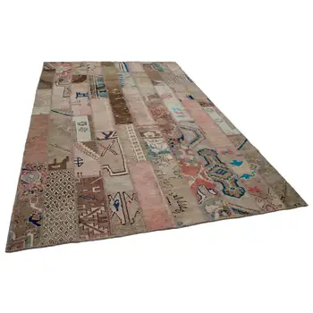

196x289 Cm Beige Handmade Patchwork Rug-6x9 Ft