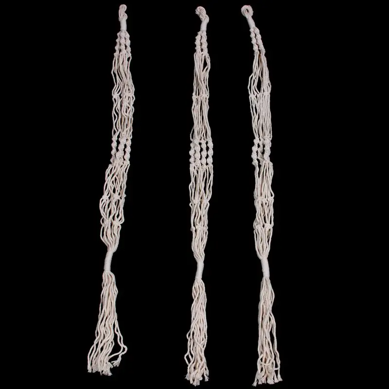 Macrame Plant Hangers Indoor- 3 Pack Wall Hanging Planter Baskets Holder With Hooks