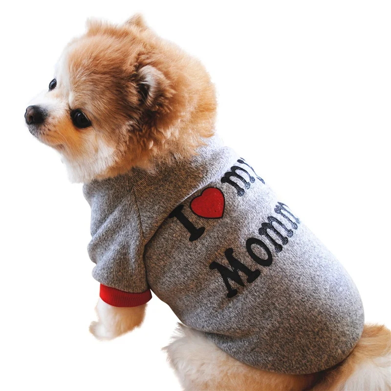 Winter Pet Dog Clothes I Love My Mommy/Daddy Dog Sweater Puppy Jacket Fleece Warm T-shirt Pet Clothing For Dogs Cats Chihuahua