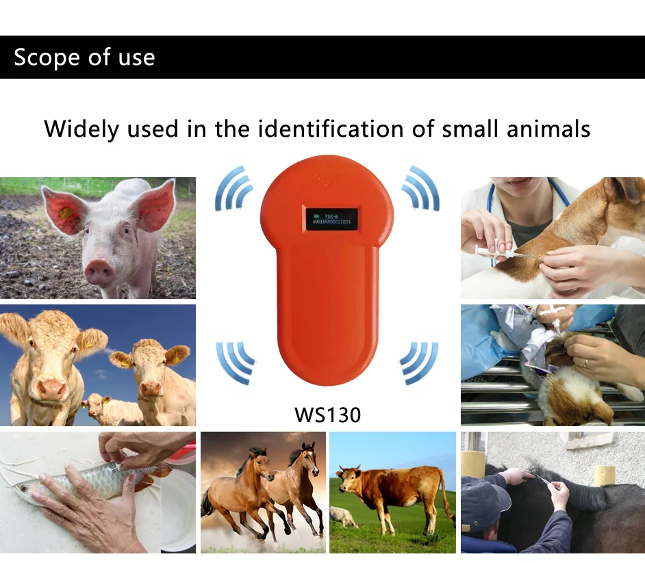 Портативный 134,2 кГц Pet RFID чип-ридер ISO11784/11785 FDX-B для собак кошек ЖК-дисплей микрочип сканер тег сканер штрих-кода