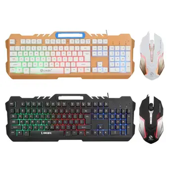 

LED Light Mechanical Feel Gaming Keyboard and Wired Mouse Combo Set for Computer PC