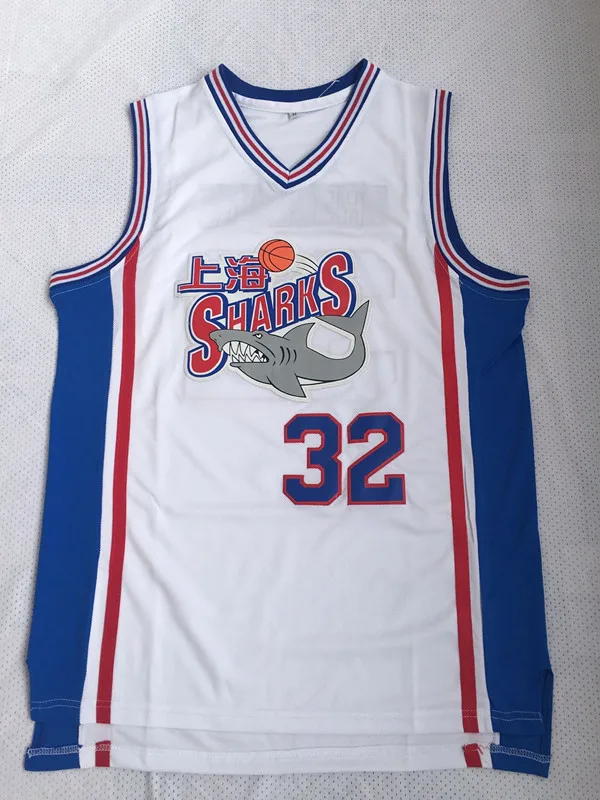 

high quality 32 Jimmer Fredette Cheap Shanghai Sharks White Retro throwback Basketball Jersey Embroidery Stitched