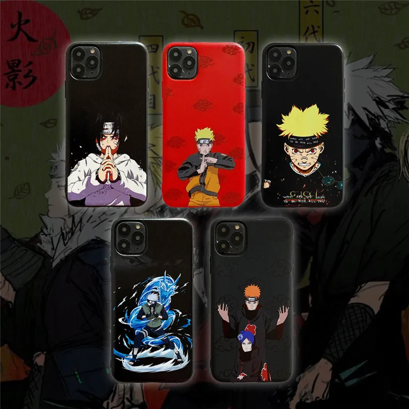 

Japan Cartoon Naruto soft case for iphone 11 pro x xs max xr 8 7 6 6s plus silicone phone cover 3D relief coque fundas capa