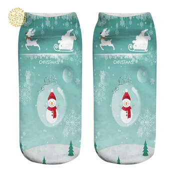 

3D Printed Christmas Women Men Casual Socks Cute Unisex Low Cut Ankle Socks Fashion Soft Socks DWH5