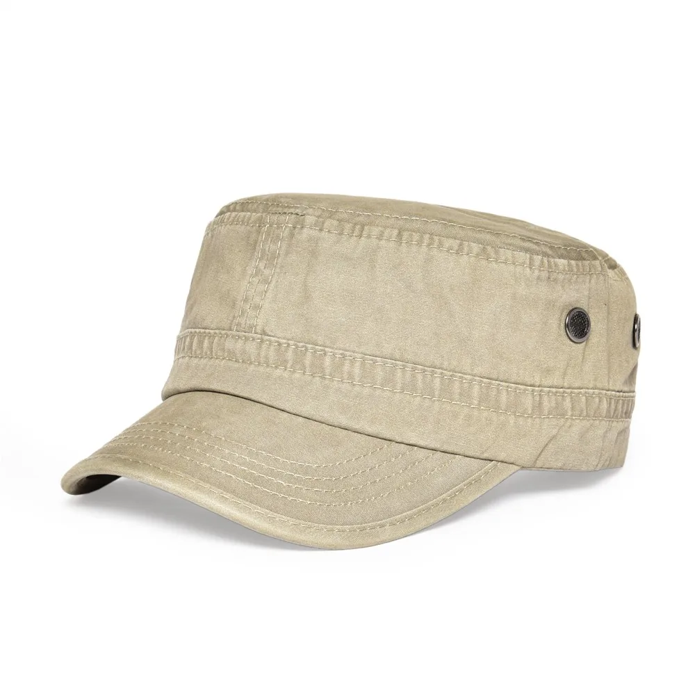 VOBOOM Military Hats Men Women Stylish Summer Autumn Washed Cotton Army Cap Flat Top Hat with Air Hole 162 - Image 2