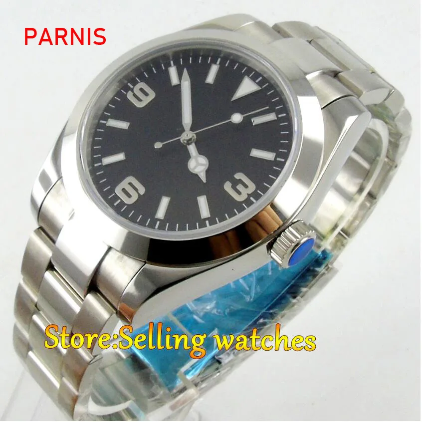 Мужские наручные часы parnis с черным циферблатом 40 мм|glass scrub|watch healthglass guardrail |