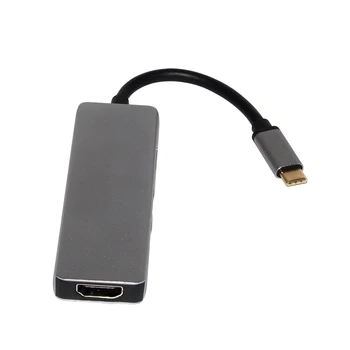 

Replacement for MacBook Type C to HD Adapter Hub Card Reader Multi-function 5-in-1 Charger Converter