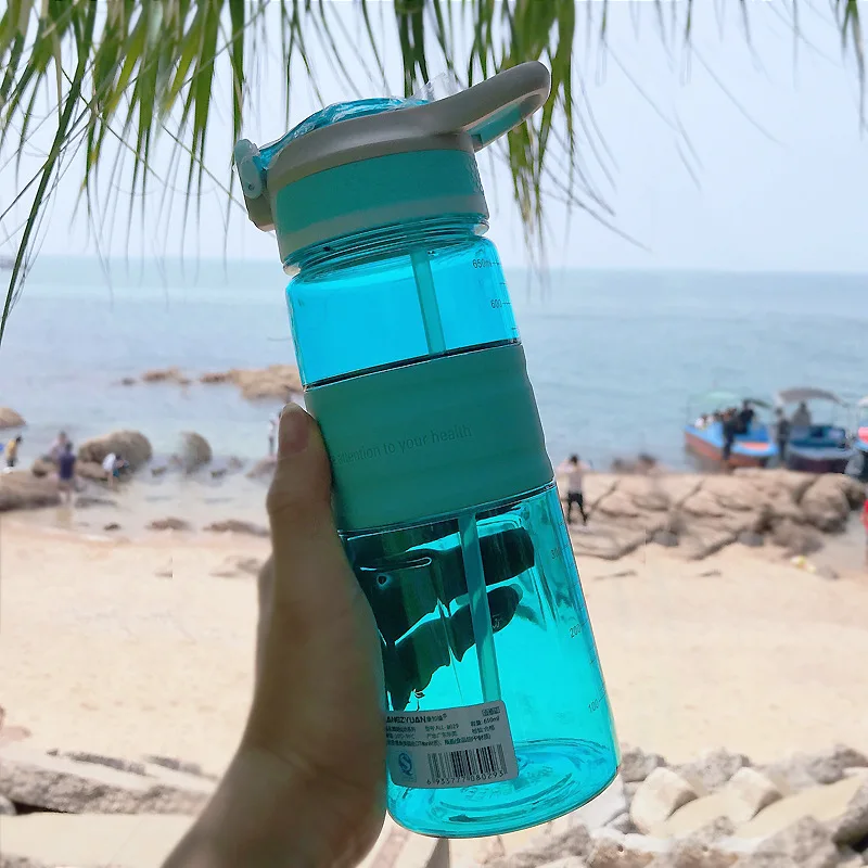

Tritan Material Environmentally Friendly Plastic Cup Children Cup with Straw Adult Students Outdoor Portable Sports Bottle Fitne