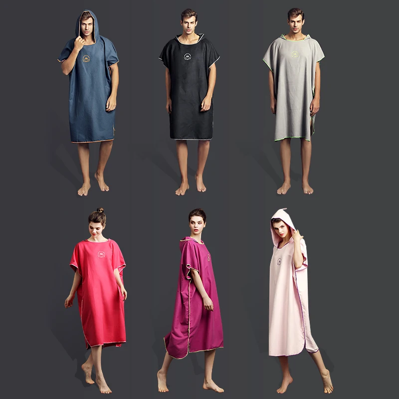 

Hiturbo wetsuit changing robe quick dry diving poncho beach towel with hooded water sport robe surf swim poncho