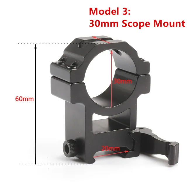 Тактический охотничий 30 мм 25,4 мм " QD Быстроразъемное кольцо-адаптер 20 мм Пикатинни Вивер прицел для винтовки лазерное крепление - Цвет: 30mm ring