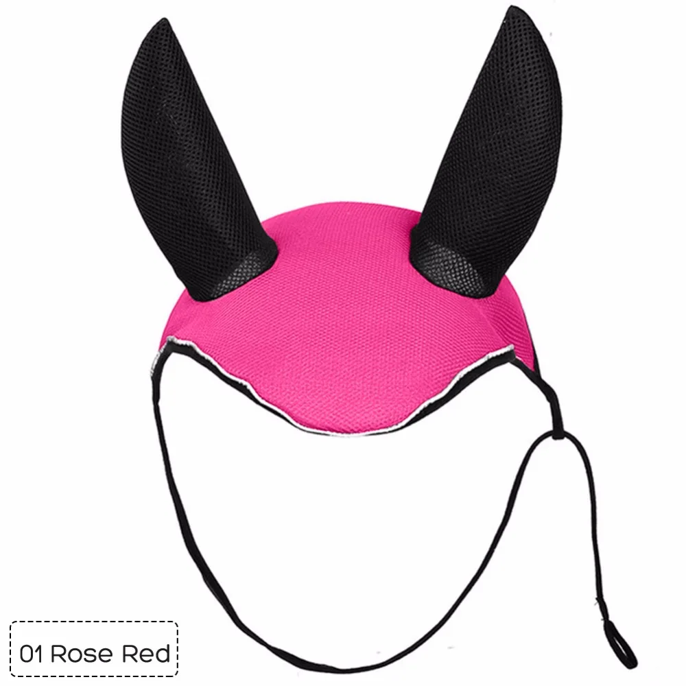 Horse Care Horse Riding Breathable Meshed Horse Ear Cover Equestrian Horse Equipment Fly Mask Bonnet Net Ear Masks Protector 3