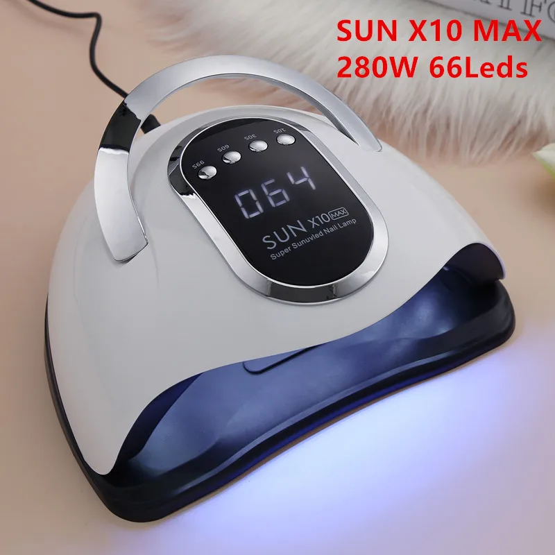 Новинка 2021 УФ-лампа SUN X10 Max 280/54 Вт для сушки гель-лака таймер с автоматическим