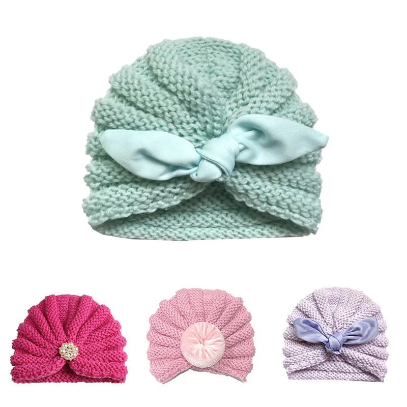 

2019 Fashion Newborn Baby Hat For Boy Girl Cotton Soft Turban Beanie Hats Toddler Kids Head Wrap Accessories