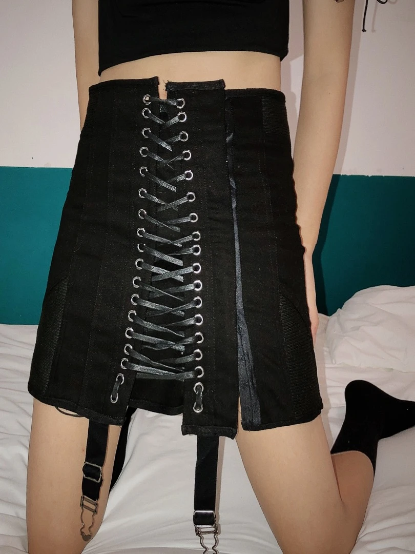 Осенняя Женская юбка-карандаш повязка с высокой талией облегающая женская бежевая Черная кружевная мини-юбка с запахом однотонная сексуальная юбка Woemn