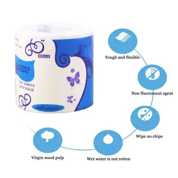 

6 Rolls/Pcs Soft Ultra Strong Toilet Paper Three Layers For Home Bathroom Kitchen Toilet Tissue Paper