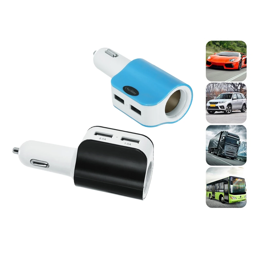 3.1A 2USB односторонняя розетка для автомобильного прикуривателя Разветвитель зарядное устройство