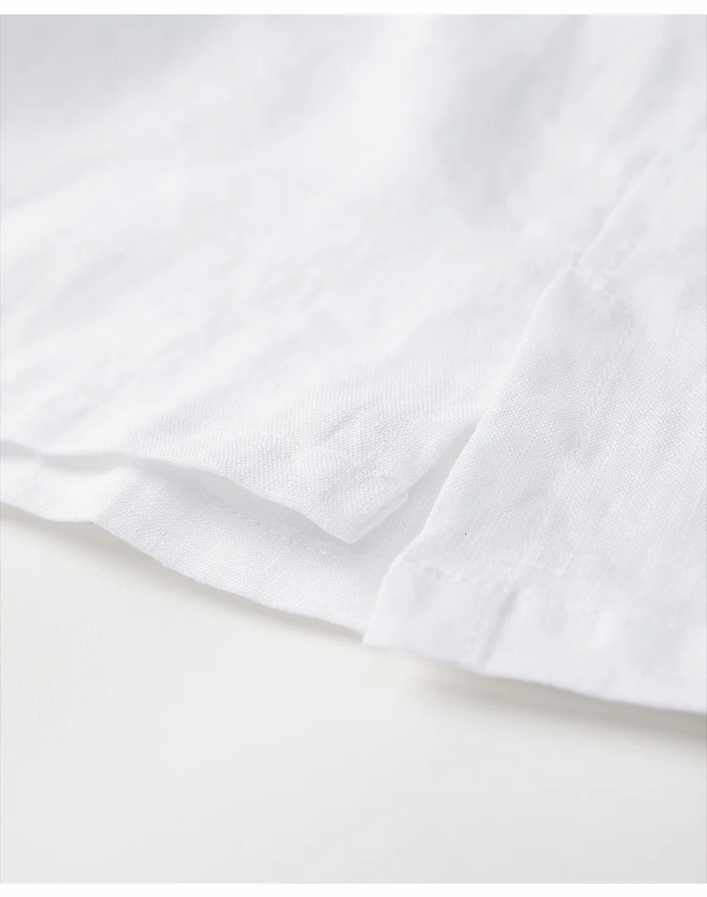 KUEGOU осень белая льняная рубашка Мужская одежда Повседневная приталенная с длинным рукавом для мужской одежды модная брендовая блуза на пуговицах 02115