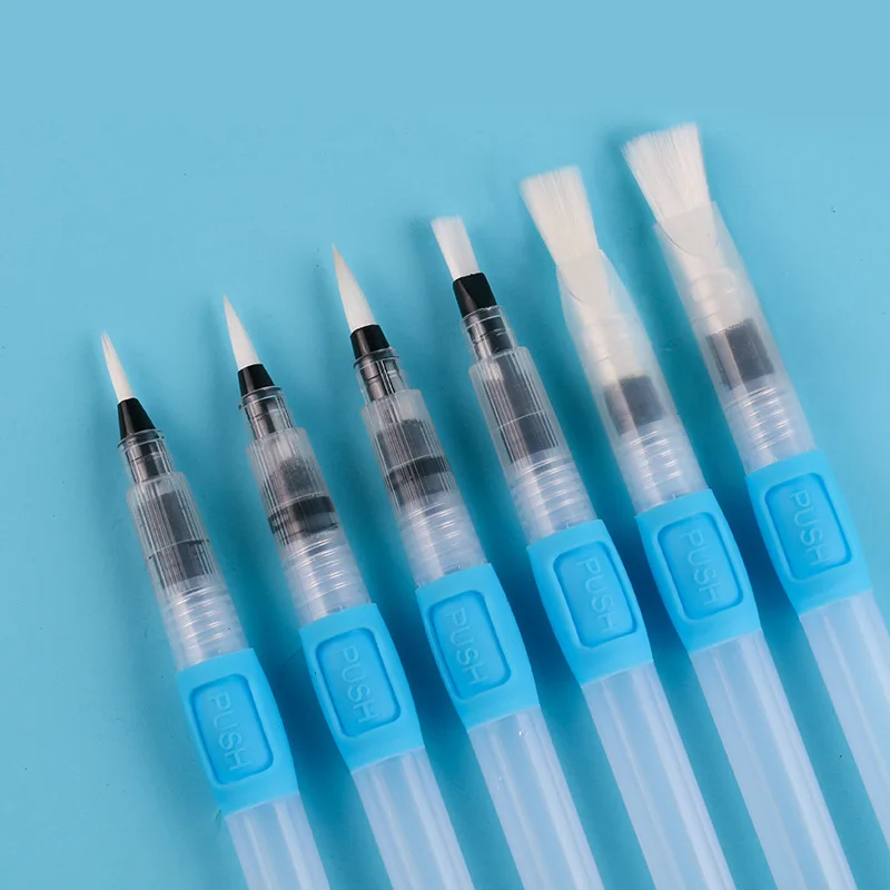 

Dropshipping 6Pcs/set Water Brush Large Capacity Barrel Water Color Paint Brush Set Soft Painting Brush For Painting