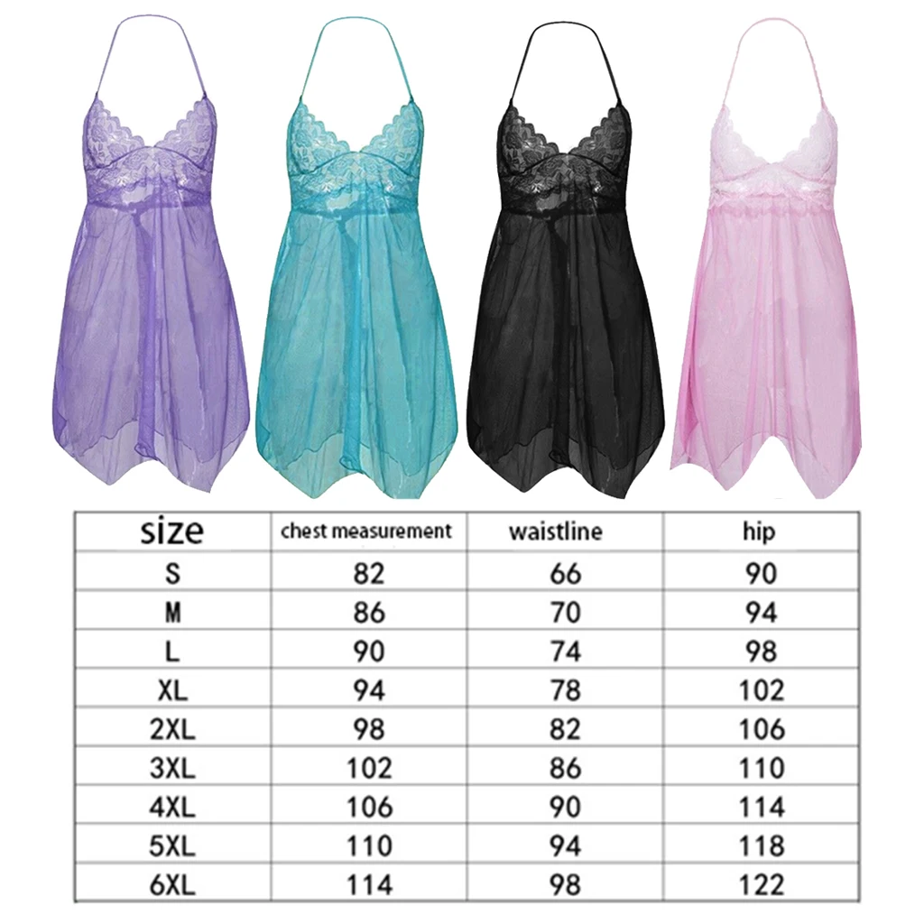Womens Sexy Lace V Neck Nightdress Lingerie Sleepwear Babydoll Nightgown Pink